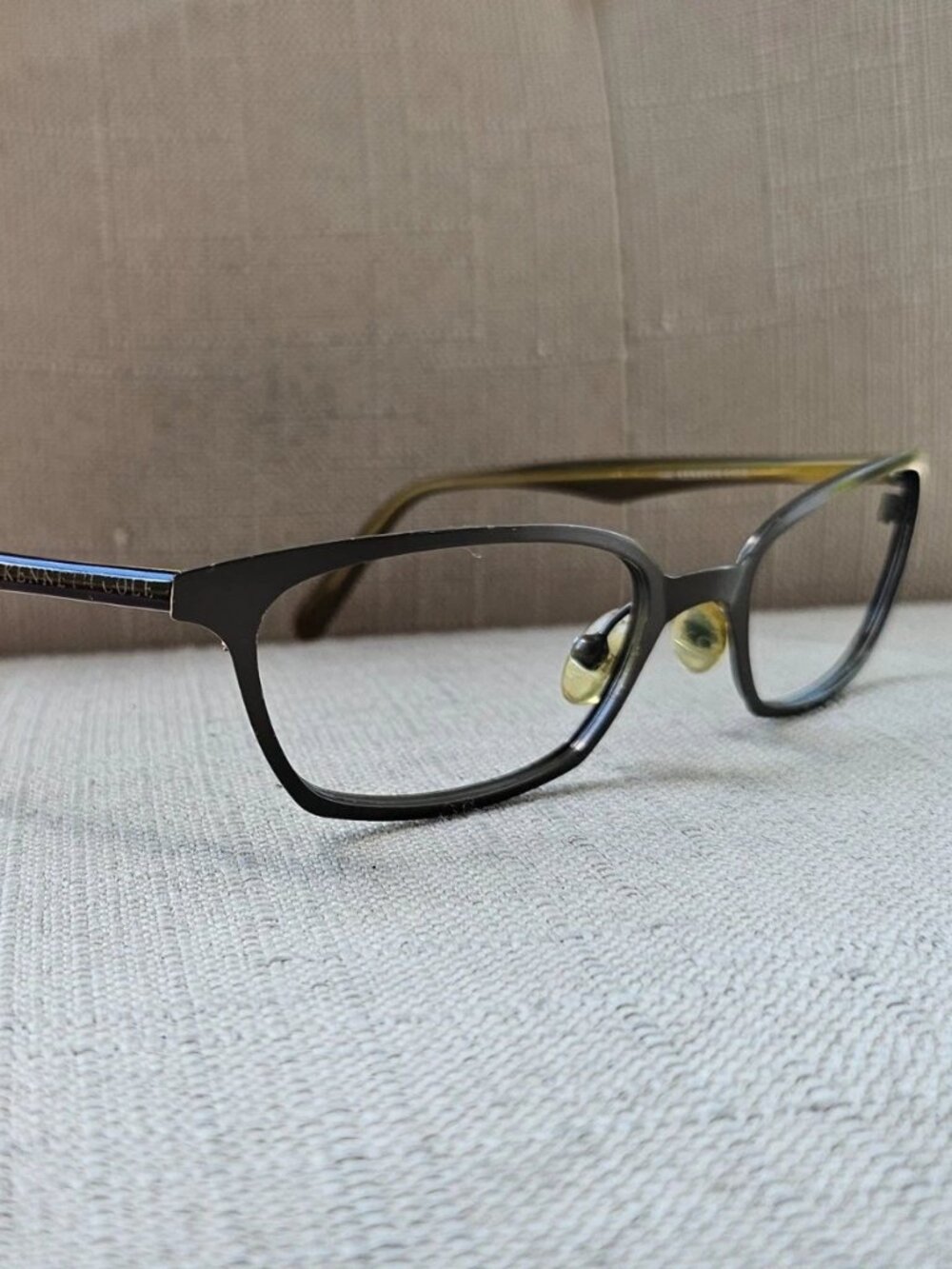 Vintage Kenneth Cole Women Eyeglasses Frame Brown Tone Metal Glasses Eyewear